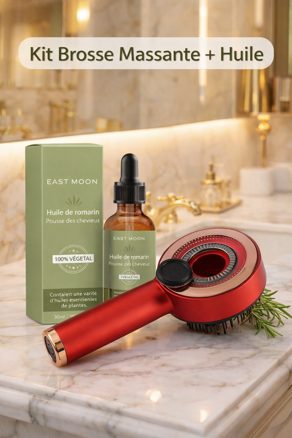 Kit Régénération REGENIHAIR - Brosse Massante et Huile de Romarin