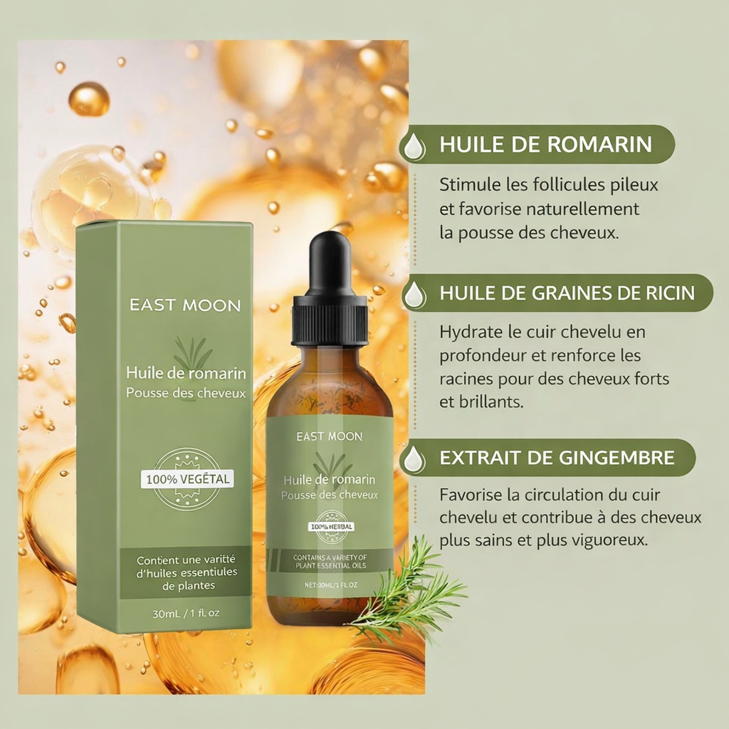 Duo capillaire REGENIHAIR : brosse infrarouge et huile de romarin pour la pousse des cheveux