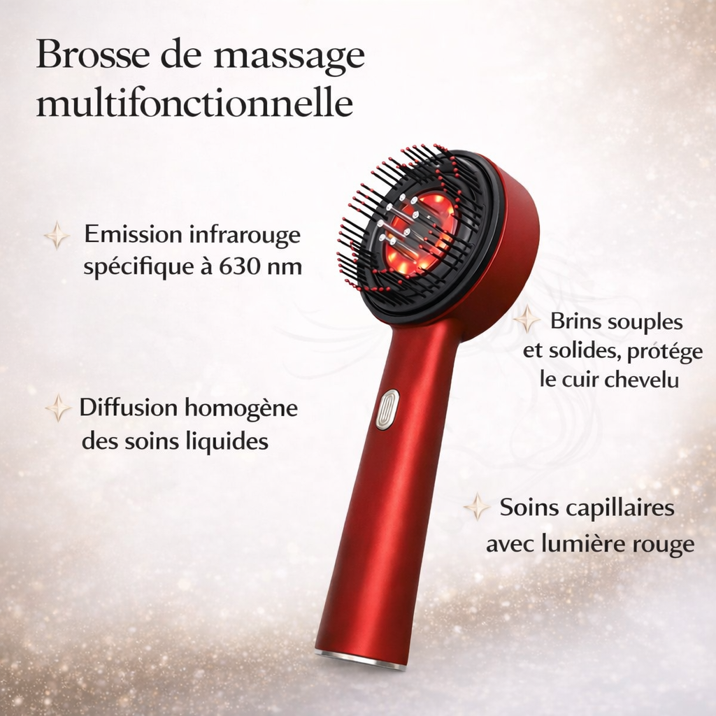 Massage du cuir chevelu avec brosse infrarouge REGENIHAIR